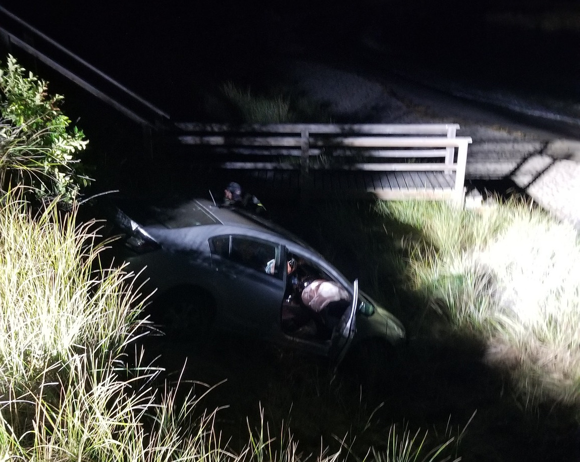 Two seriously injured after car goes over dune onto Brewster beach