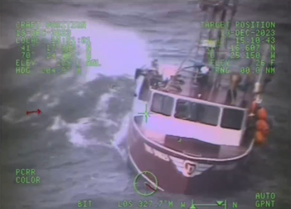 Video Coast Guard rescues two from sinking vessel off Martha's