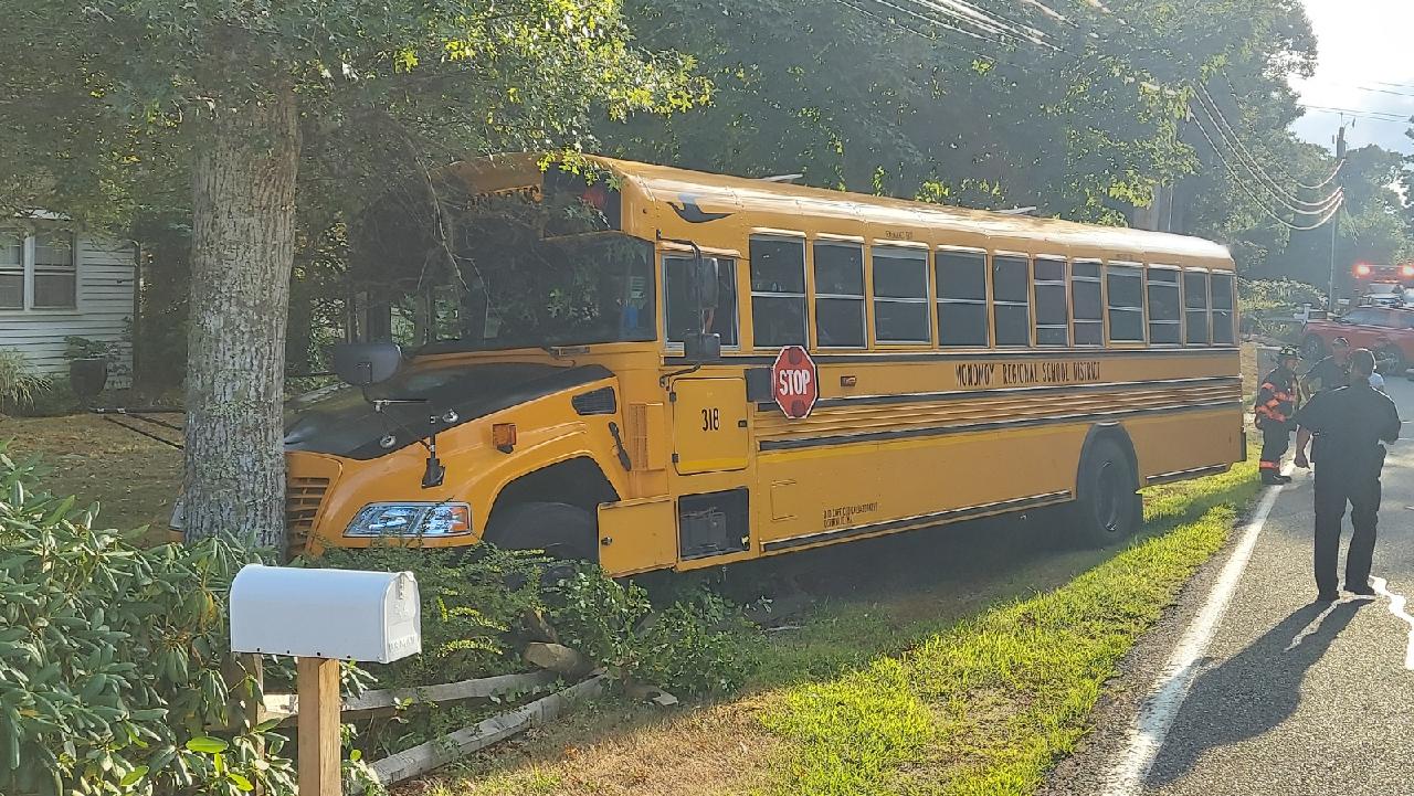 School bus crashes into tree in Harwich