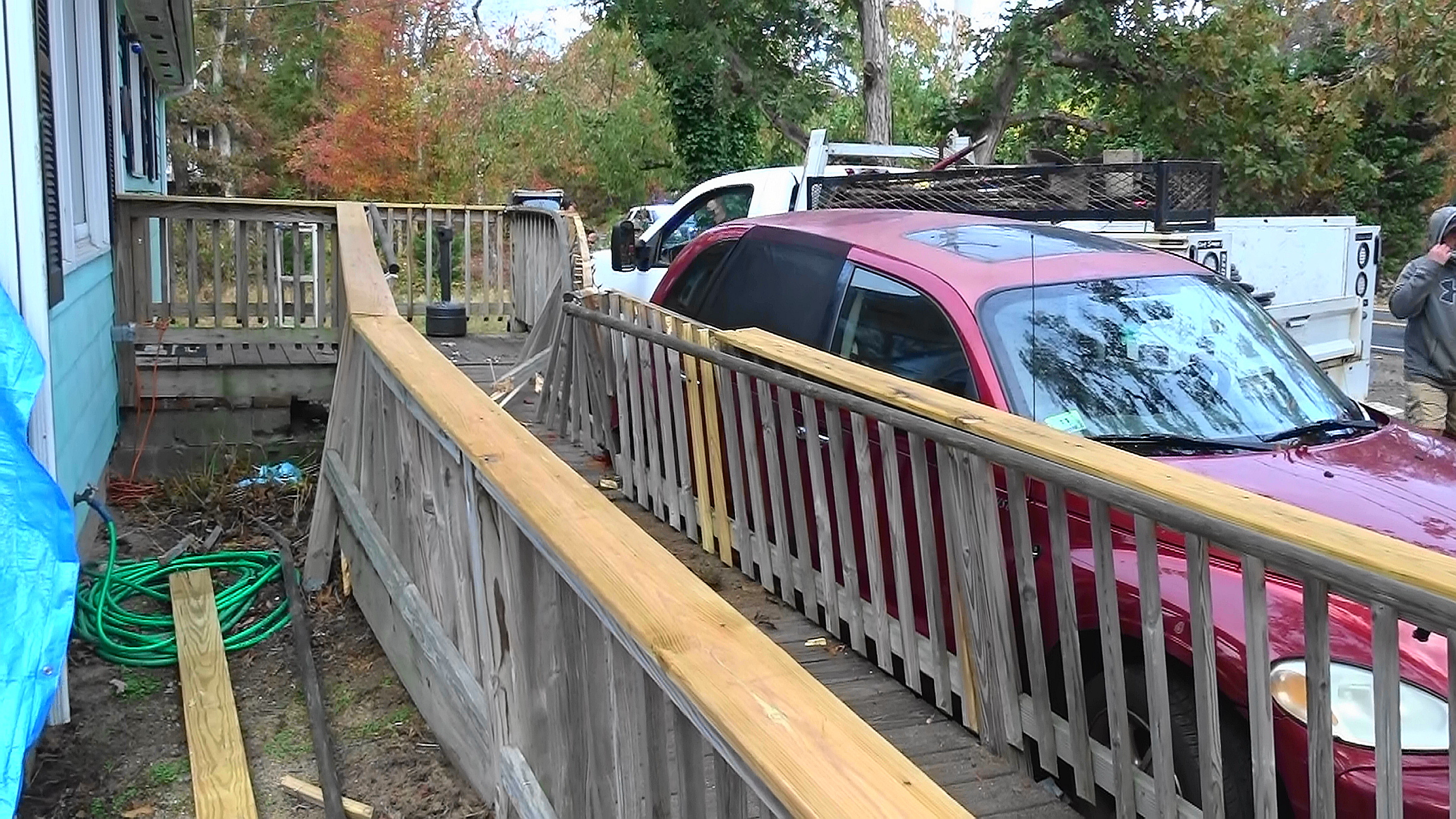 Video report: Pickup crashes into parked vehicle, ramp in Harwich