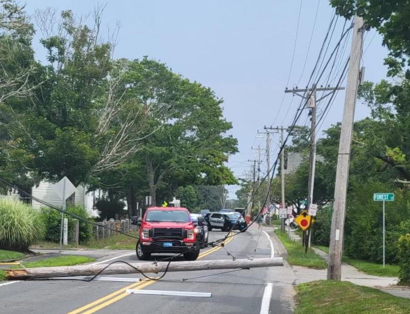 Video report Truck takes down utility pole in Harwich