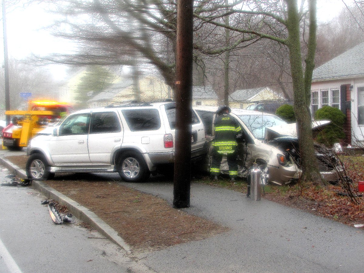 Two injured in Hyannis crash