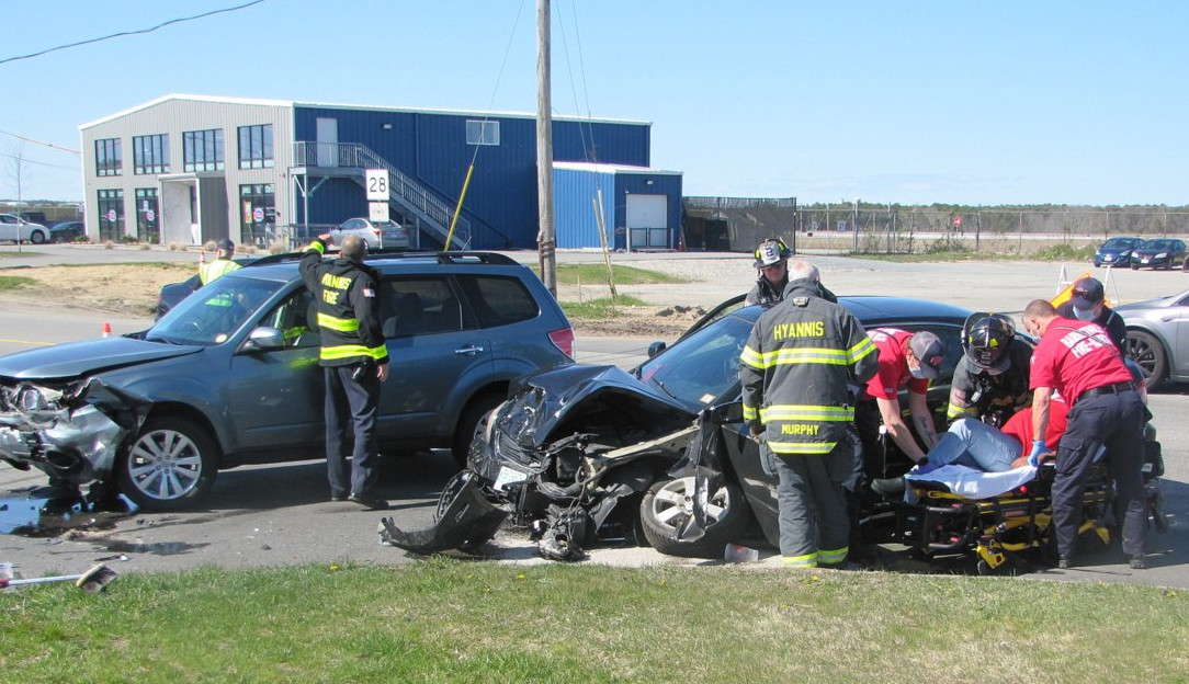 Hyannis crash sends two people to the hospital