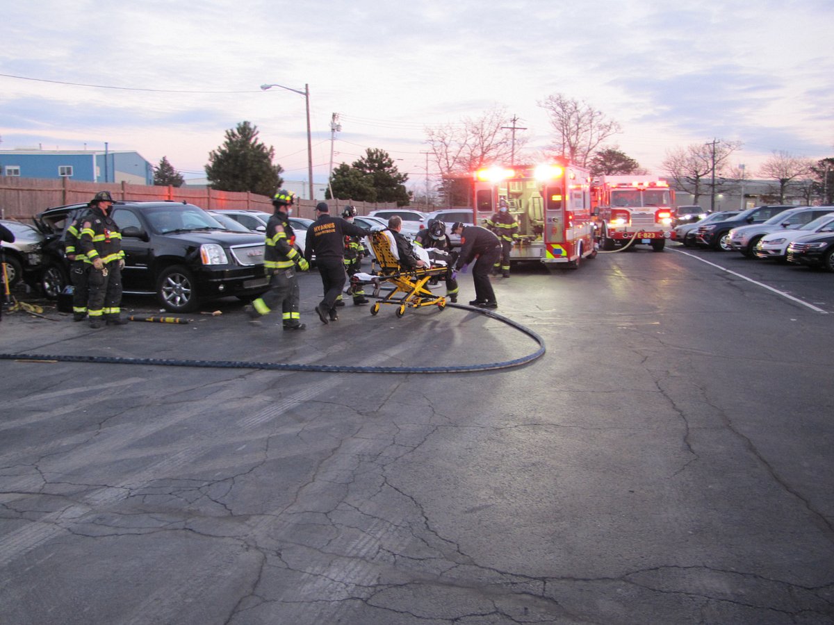 Firefighters use Jaws of Life to free driver after Hyannis crash
