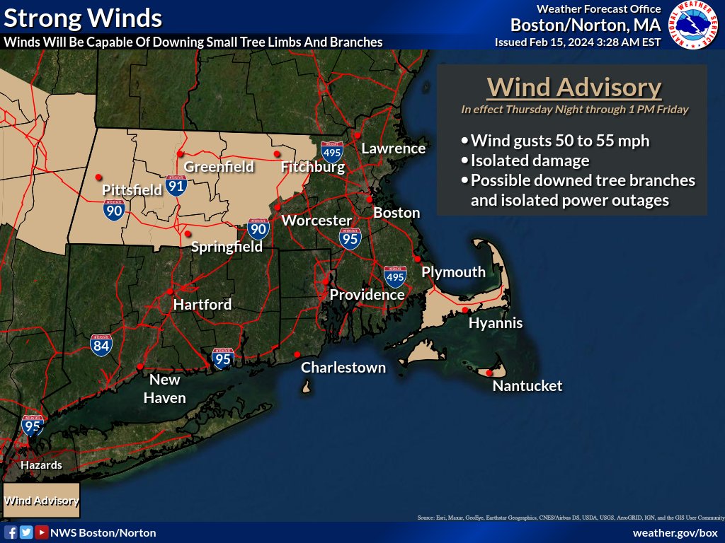 Wind Advisory 4 AM to 1 PM Friday - CapeCod.com