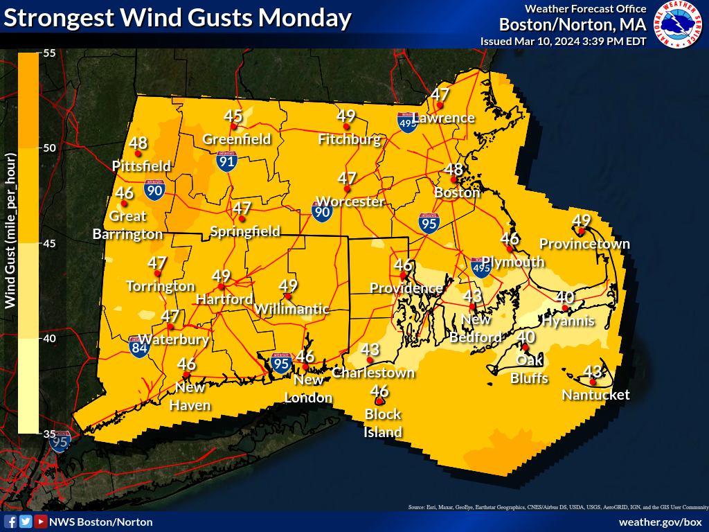 Wind Advisory 8 AM Monday through 1 AM Tuesday