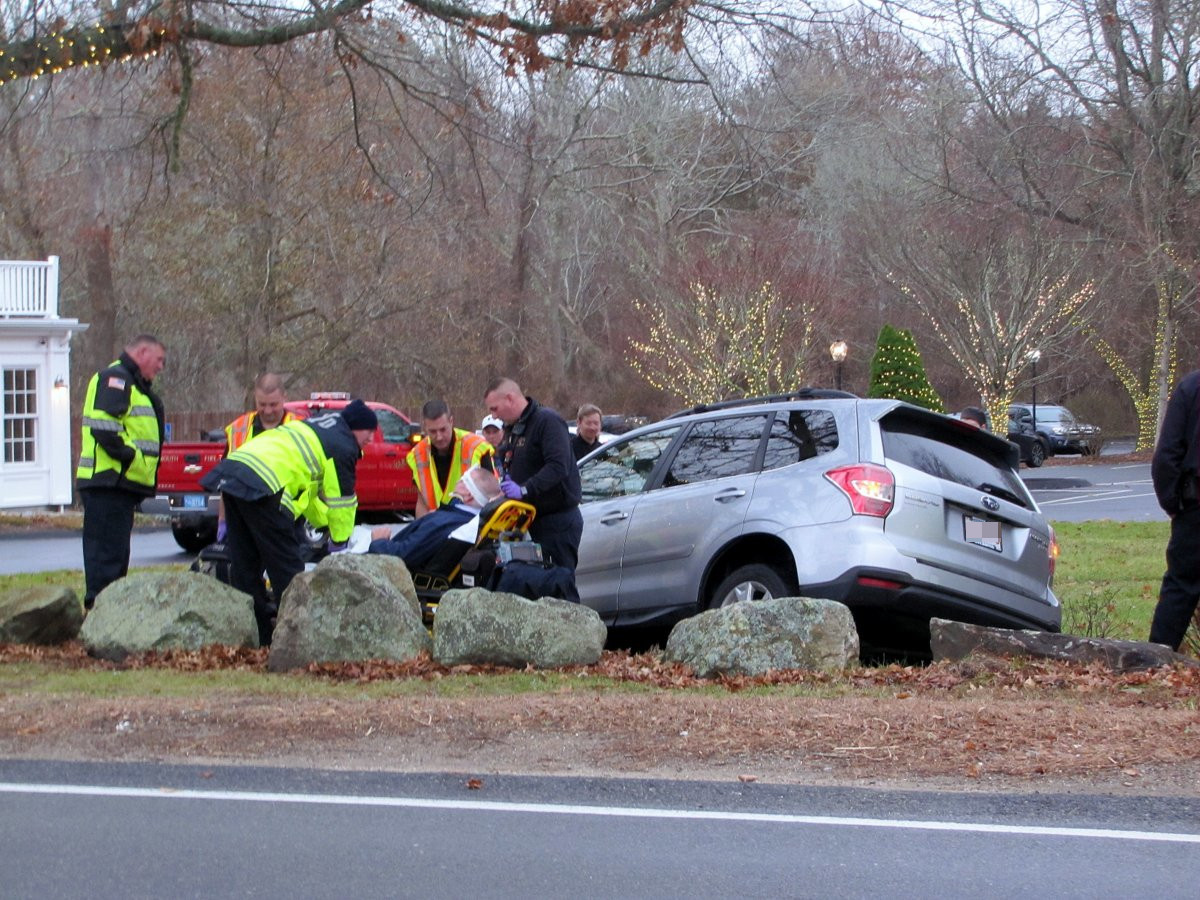 Driver escapes serious injury after car crashes into boulders along