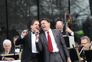 CCB MEDIA PHOTO Boston Pops Orchestra Conductor Keith Lockhart with Brian Stokes Mitchell in one of Senator Kennedy's favorite songs, "Oh, What a Beautiful Mornin'".