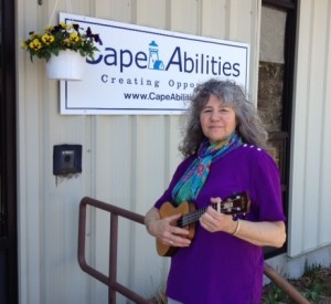 NANCY RUBIN STUART Denya Levine at Cape Abilities, one of the places she teaches music classes.