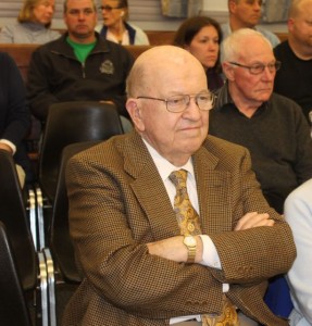 CCB MEDIA PHOTO Longtime Hyannis Fire District Moderator Hugh Findlay listens to the candidates forum.