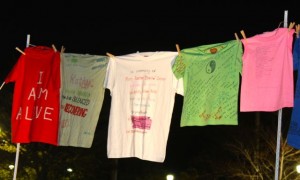 CCB MEDIA PHOTO The Clothesline Project features T-shirts made by survivors of domestic violence.