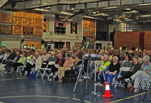 CCB MEDIA PHOTO Eastham Town Meeting gathers at Nauset Regional High School.