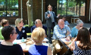 CCB MEDIA PHOTO Paul Niedzwiecki, executive director of the Cape Cod Commission, speaks during a break-out session focused on housing during Governor Baker's roundtable discussion on economic development. The Cape's session took place Thursday at Cape Cod Community College.
