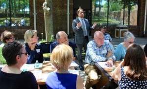 CCB MEDIA PHOTO Paul Niedzwiecki, executive director of the Cape Cod Commission, speaks during a break-out session focused on housing during Governor Baker's roundtable discussion on economic development. The Cape's session took place Thursday at Cape Cod Community College.