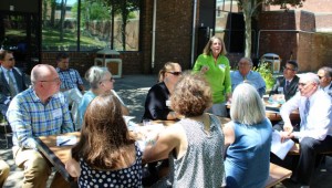 CCB MEDIA PHOTO Deanna Ruffer, community development director for the town of Chatham, addresses the group.