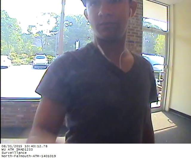 Falmouth Police release photos of man wanted in ATM skimming incident