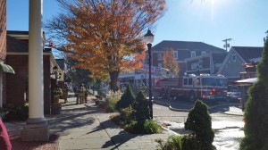 Falmouth fire crews respond to Kaleidoscope Toys Saturday morning. Photo courtesy of Sam Lorusso.