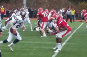 Falmouth takes on Barnstable during the 130th matchup on Thanksgiving Day at Barnstable High School.