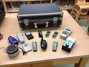 Digital recorders and a sound meter used by members of the Paranormal Institute.