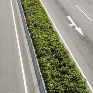An example of a guardrail on a highway.