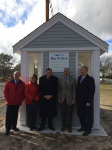 Left to right:  CCRTA Chairman & Bourne Town Manager, Tom Guerino; CCRTA HST Director, Paula George; Robert C. Lawton Jr.; CCRTA Administrator, Thomas Cahir;  Sandwich Town Manager, Bud Dunham