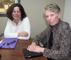 Laura Roskos of Elder Services of Cape Cod and the Islands, and Joan Rezendes of Career Opportunities.