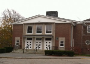 Falmouth Town Meeting is held at the Lawrence School.