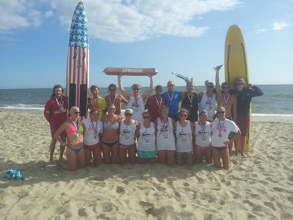 The lifeguards on the Town of Barnstable's team for the Lifesaving Competition. BACK ROW: Tom Cundif, Kellen Comer, Jasck Riley, Beau Gagnon, Tim Mcgrath, Mark McLaughlin, James Sturgis-Cox, Lian Grady, Jonathan Dray, Brian Cundiff FRONT ROW: Marie Chamberlain, Meredith Sullivan, Meg Manlock, Hayley Weik, Larissa Brewster, Rainey Kelly, Claire Barre, Caroline Ells, Hannah Andres.