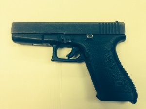 Police say they found this Glock .45 caliber during a vehicle stop in Hyannis.