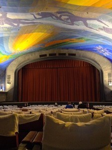 The stage of Cape Cinema as seen by the audience.