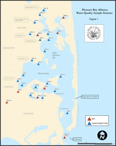 Courtesy of Pleasant Bay Alliance. A map of Pleasant Bay.