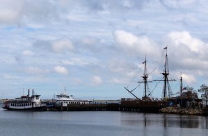 CCB MEDIA PHOTO The Mayflower II along the Plymouth waterfront.
