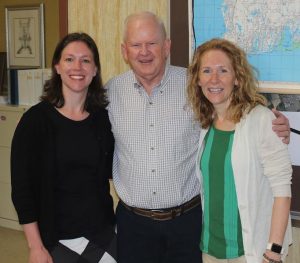 CEO and President of the Hyannis Area Chamber of Commerce Jessica Sylver (left), Lt. David Cameron, and Arts Foundation of Cape Cod Executive Director Julie Wake