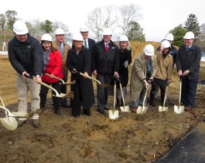 CCB MEDIA PHOTO Barnstable town and school officials participate in a groundbreaking ceremony for the new Early Learning Center at Hyannis West Elementary School.