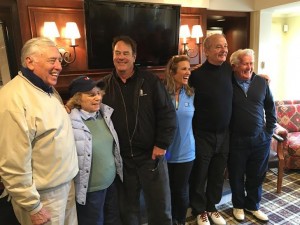 CCB MEDIA PHOTO From Left: Congressman Steny Hoyer, Ethel Kennedy, Dan Aykroyd, Kerry Kennedy, Bill Murray and Martin Sheen pose as a team at the 26th Annual Robert F. Kennedy Human Rights Golf Tournament Friday.