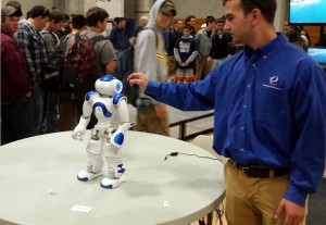 Students watched demonstrations of equipment and machines including robotics and 3D printers.