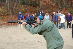 CAPE COD WAVE PHOTO A Barnstable police officer at the town's shooting range before it closed in 2012.