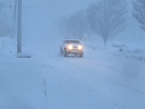 CCB MEDIA PHOTO Not much traffic as snow falls steadily on West Main Street in Hyannis this morning.