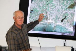 CCB MEDIA PHOTO Milton Berglund has lived near Stewart's Creek for decades and makes suggestions on how the water flow in the estuary can be improved.