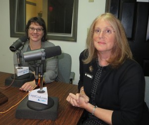 CCB MEDIA PHOTO Sturgis Library Director Lucy Loomis, right, and Assistant Director Antonia Stephens discuss the library's genealogical holdings.