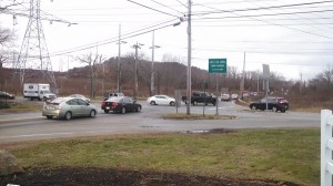 The bridge traffic is also affecting intersections in Sandwich. Pictured is the.Intersection of 6A, Main Street and Tupper Road right outside the Snow Goose.