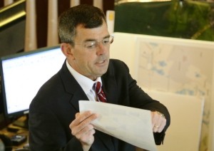 MERRILY CASSIDY/CAPE COD TIMES POOL First Assistant District Attorney Michael Trudeau gives his closing arguments to the jury in the Quoizel Wilson murder trial.