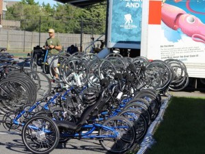 CCB MEDIA PHOTO Bicycles are lined up in preparation for the 54 riders with the Wounded Warriors.